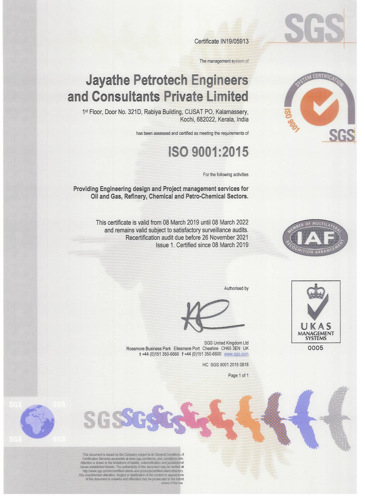 ISO Certificate